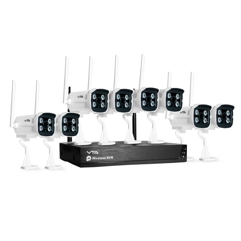 Kit 8 Camaras De Seguridad Wifi Dvr/nvr Inalámbrico Exterior