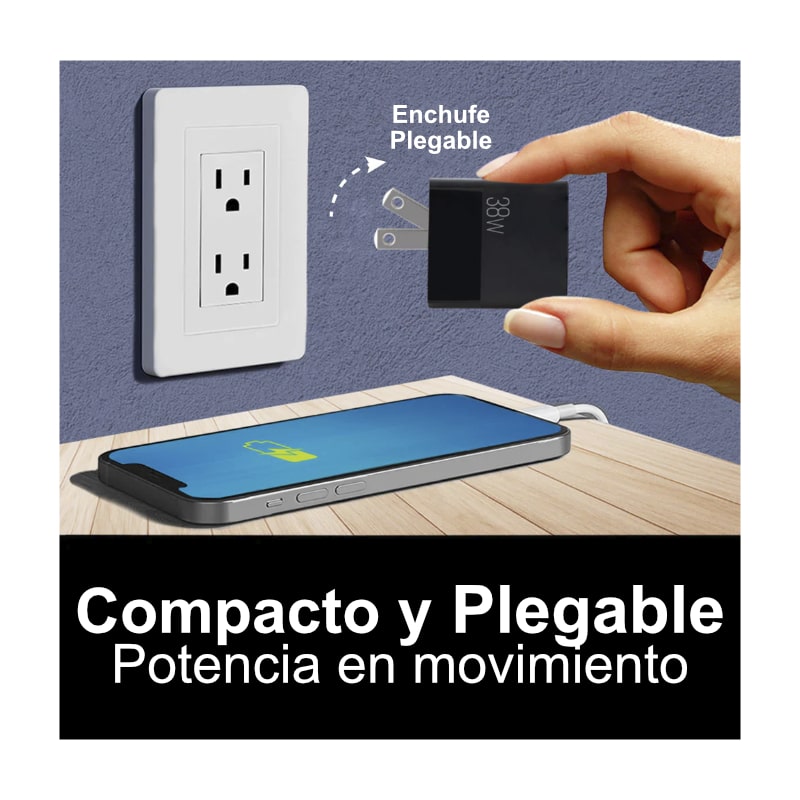 Cargador de Pared USB-C Argom Negro