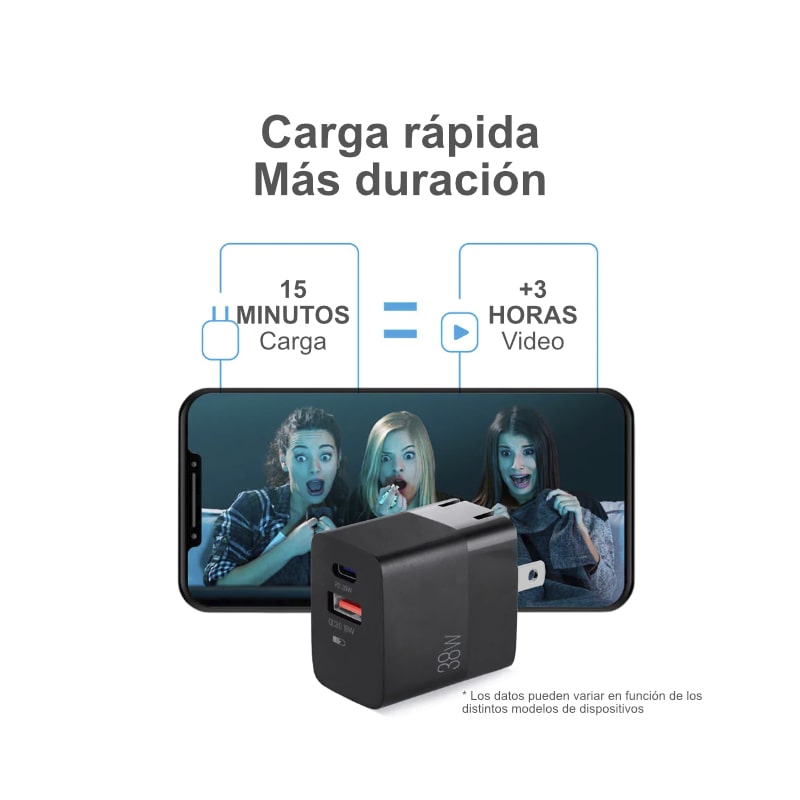 Cargador de Pared USB-C Argom Negro