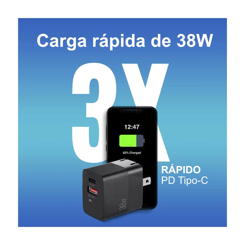 Cargador de Pared USB-C Argom Negro