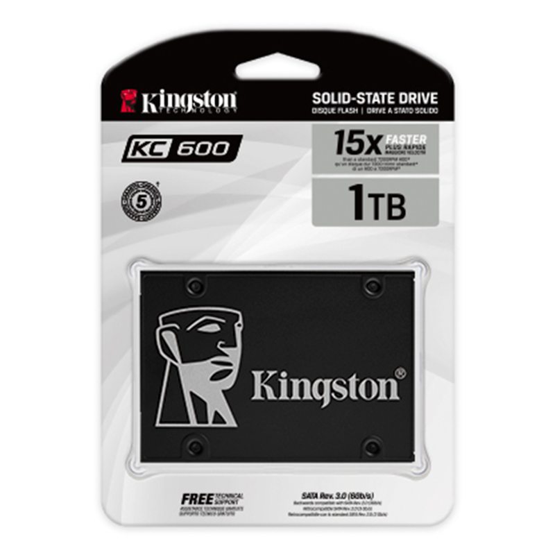 Unidad SSD 2.5" 1TB Kingston KC600 550MBs