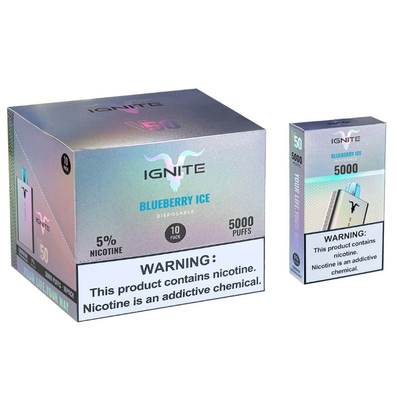 Vape Electronico Ignite V50 5000 Puffs Nic 5g Blueberry Ice