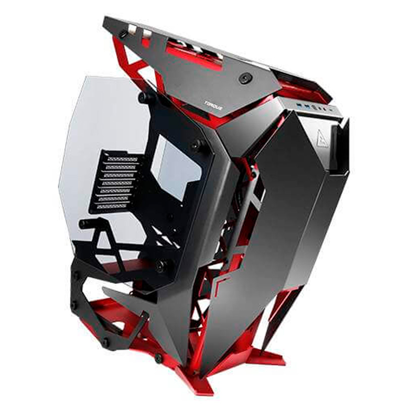 Case Gaming Antec Torque Media Torre Vidrio Templado E-ATX Negro/Rojo (Sin Fuente)