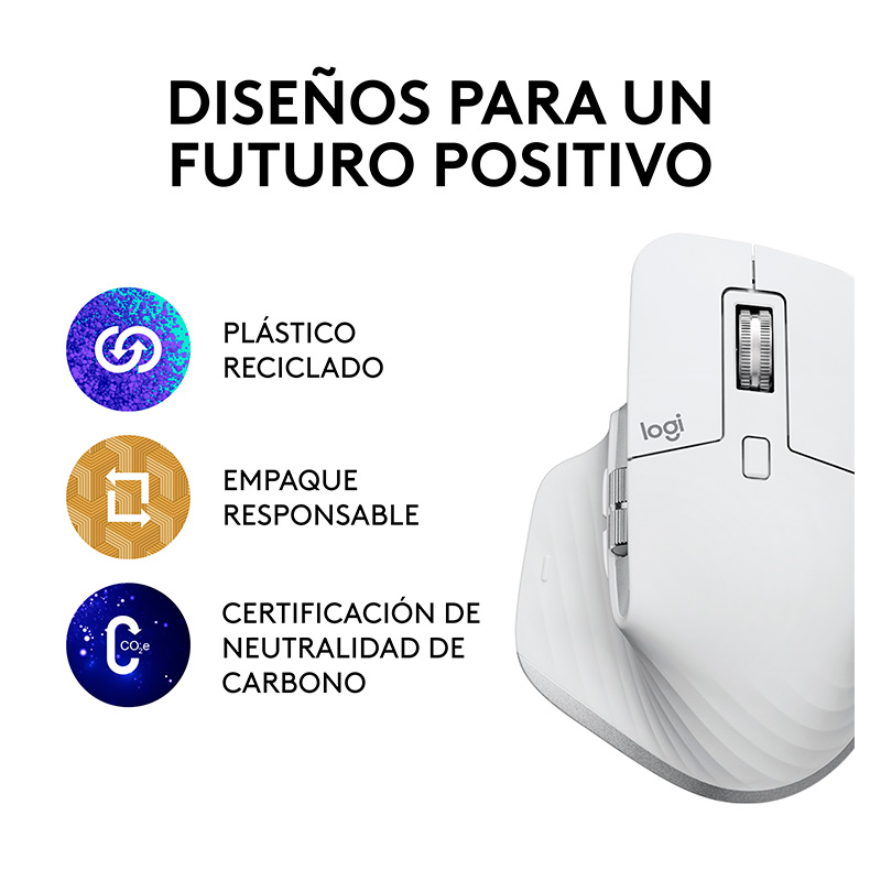 Mouse Logitech MX Master 3S Inalambrico Bluetooth USB8000DPI Blanco