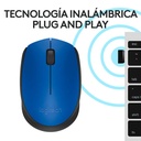 Mouse Inalámbrico Logitech M170 Óptico 1000DPI Azul