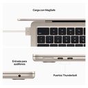 Apple MacBook Air 13" Retina Chip M2 8GB RAM 256GB SSD Starlight Teclado Inglés