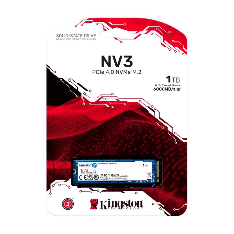 Unidad SSD M.2 2280 1TB Kingston NV2 PCIe NVMe 4000Mbps