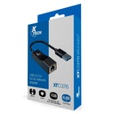 Adaptador USB a RJ45 10/100/1000Mbps Xtech Macho-Hembra Negro