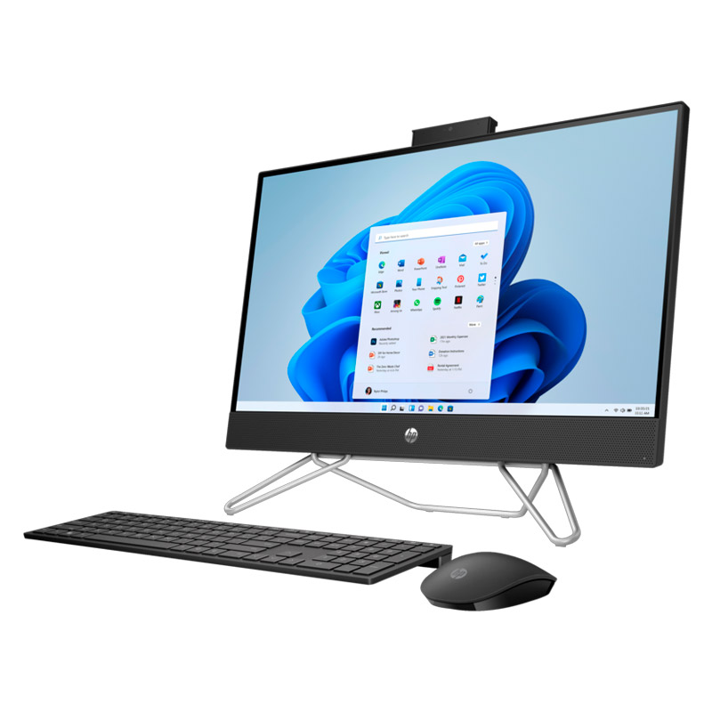 Computadora AIO HP 24-cb1023la 23.8" i3-1215U 8GB RAM 512GB SSD Negro W11 Home Teclado Español