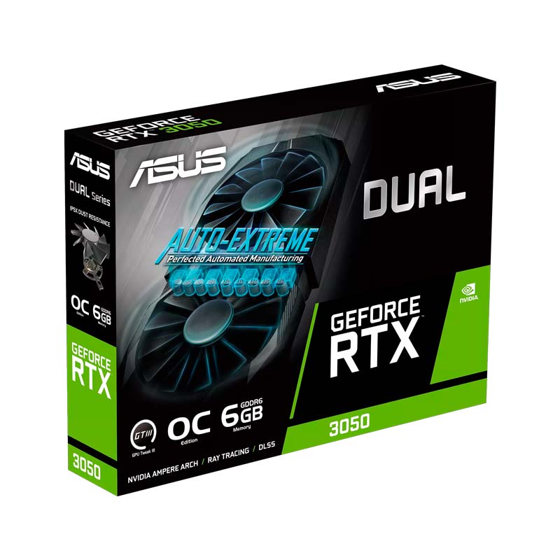 Tarjeta de Video 6GB GDDR6 Asus GeForce RTX 3050 Dual GeForce OC HDMI DP PCI 4.0