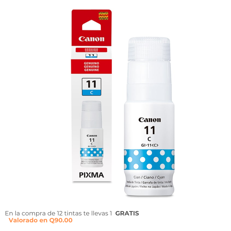 Botella de Tinta Canon GI-11 Cian 70ml