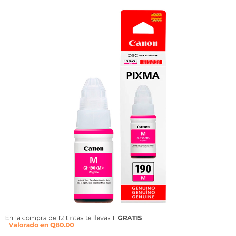 Botella de Tinta Canon GI-190M Magenta 70ml