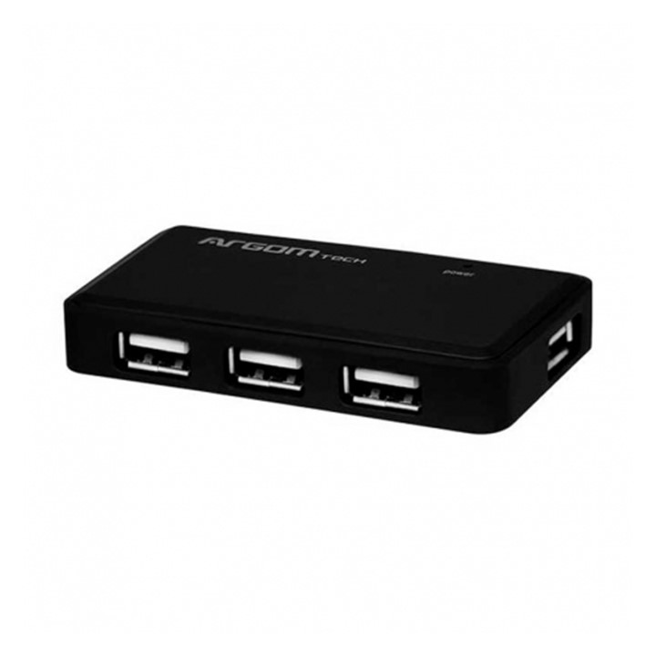 Hub Argom 4-Puertos USB 2.0 Negro ARG-UB-0088