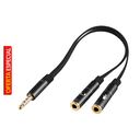 Adaptador 3.5mm Argom ARG-CB-0029 Audio y Micrófono Macho-Hembra Negro