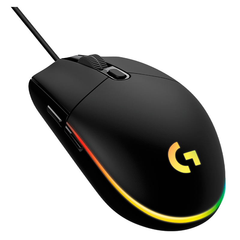 Mouse Óptico Gaming Logitech G203 LIGHTSYNC Negro 8000DPI 6 Botones