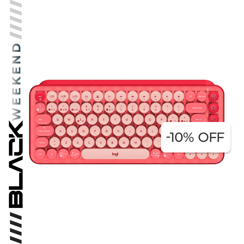 Teclado Mecánico Inalámbrico Logitech POP Heartbreaker Fucsia-Rosado Español