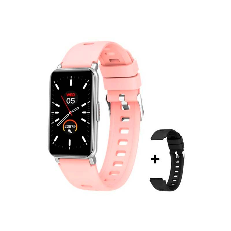 SmartWatch Argom Skeiwatch B20 Plateado Rosado Doble Cinta