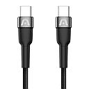 Cable USB-C a USB-C Argom ARG-CB-0048BK Carga Rápida 3 Metros Trenzado Negro