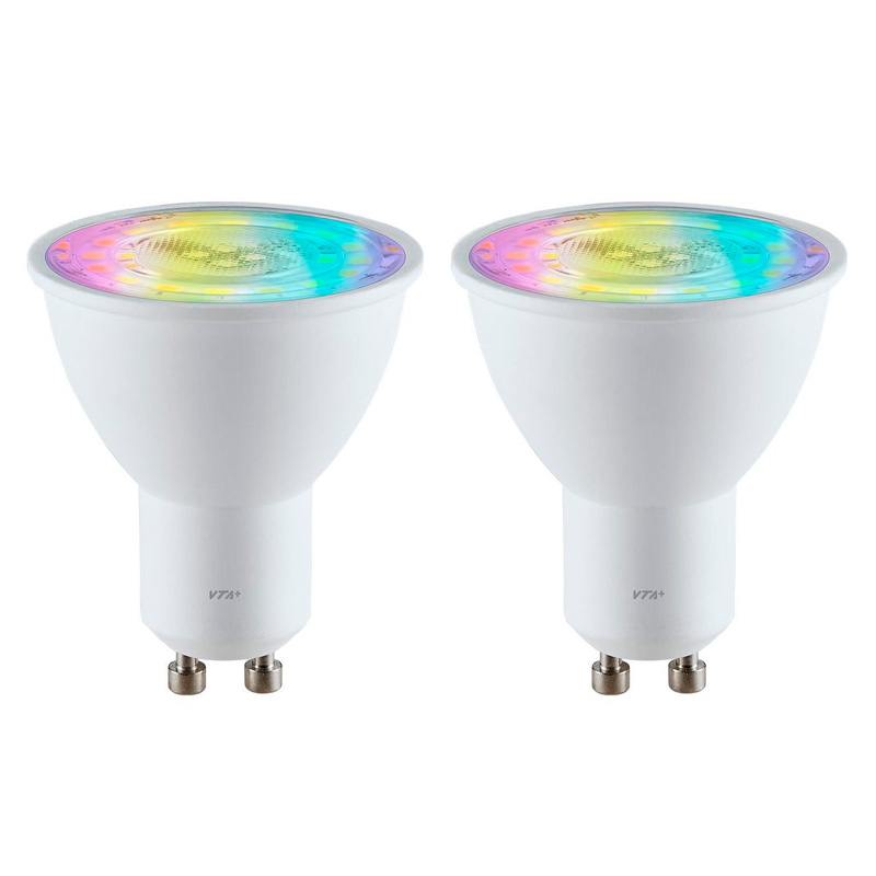 Bombilla LED Inteligente VTA+ GU10 RGB 125VAC Smart Home Wi-Fi 2pc