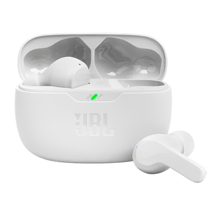 Audífonos Bluetooth JBL Vibe Beam in-ear con Micrófono Blanco