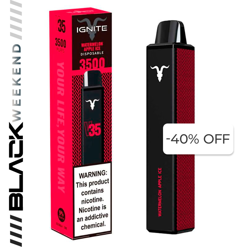 Vape Electrónico Ignite V35 3500 Puffs Nic 5g Watermelon Apple Ice