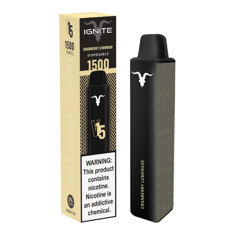 Vape Electronico Ignite V15 1500 Puffs Nic 5g Cranberry Lemonade