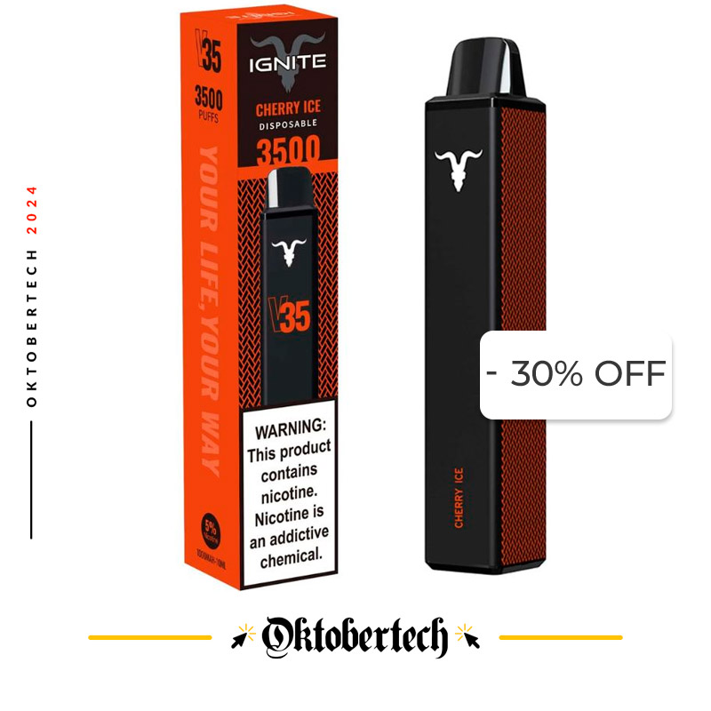 Vape Electrónico Ignite V35 3500 Puffs Nic 5g Cherry Ice