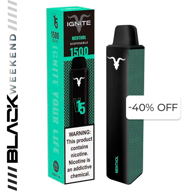 Vape Electronico Ignite V15 1500 Puffs Nic 5g Menthol