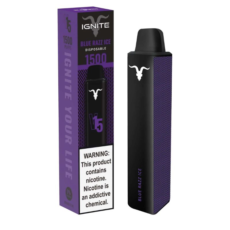 Vape Electronico Ignite V15 1500 Puffs Nic 5g Blue Razz Ice