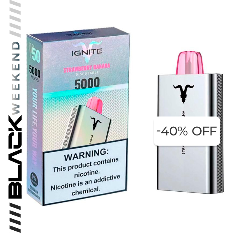 Vape Electrónico Ignite V50 5000 Puffs Nic 5g Strawberry Banana