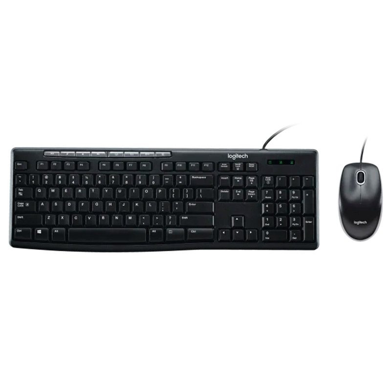 Teclado y Mouse Alámbrico Logitech MK200 USB Negro Español