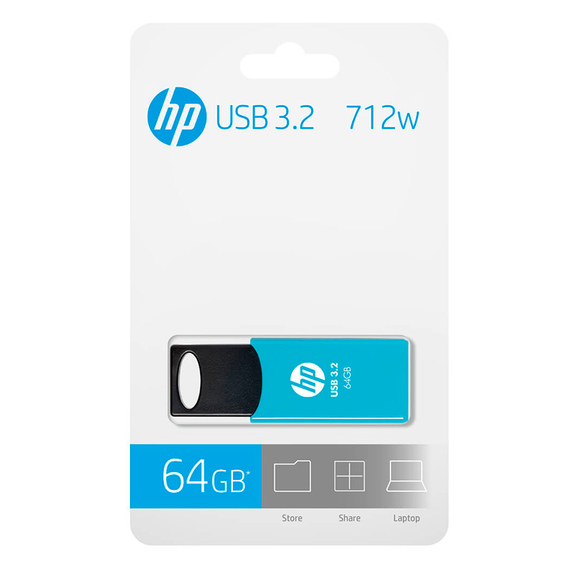 Memoria USB HP 64GB 712w 3.2 Flash Celeste