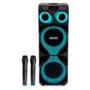 Bocina Dolphin SP-2150RBT X-Bass Dual 12" Bluetooth 120W Negro + 2 Microfonos