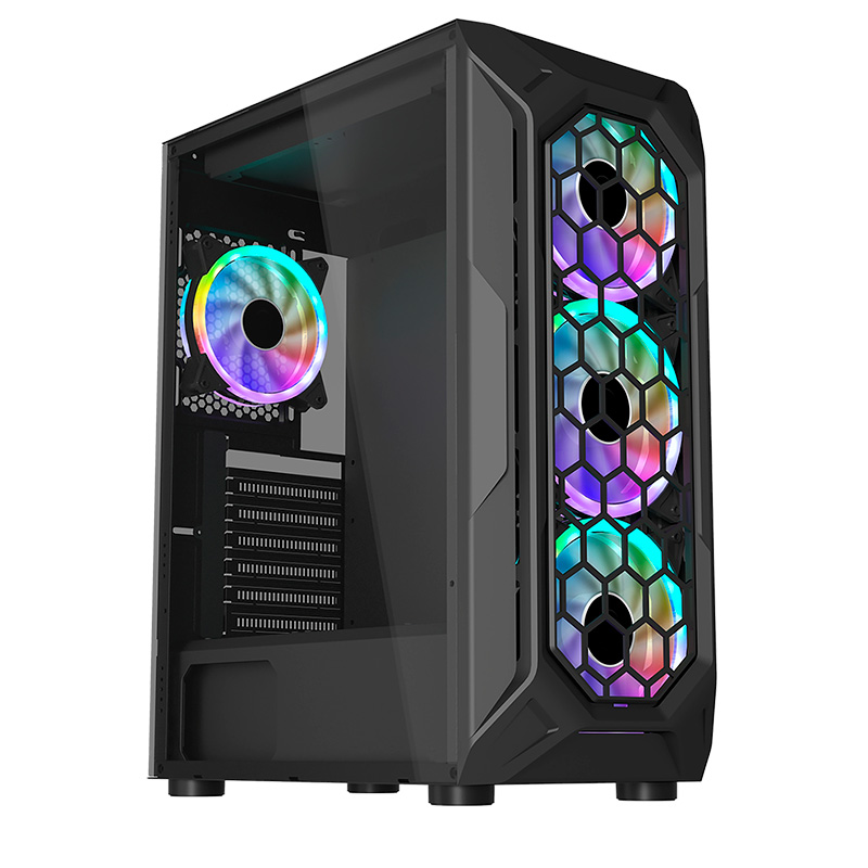 Case Gaming CheckPoint ZENITH 600 Media Torre Vidrio Templado ATX Negro (Sin Fuente)