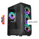 Case Gaming CheckPoint ZENITH 600 Media Torre Vidrio Templado ATX Negro (Sin Fuente)