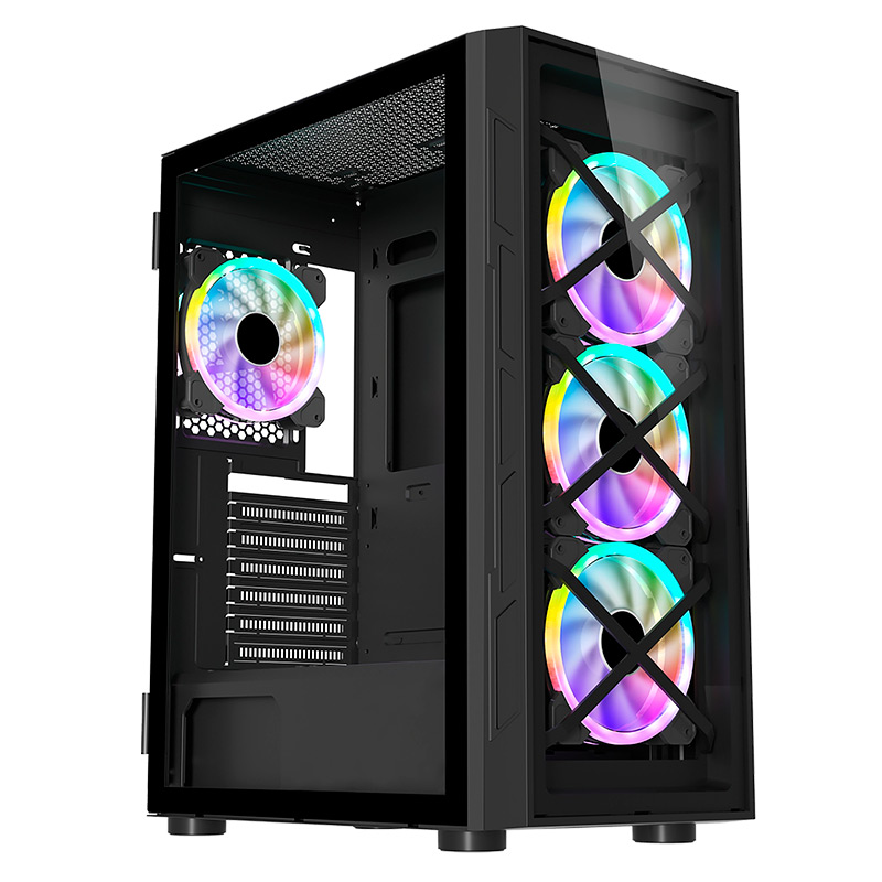 Case Gaming CheckPoint Chrono 700 Media Torre Vidrio Templado ATX Negro (Sin Fuente)