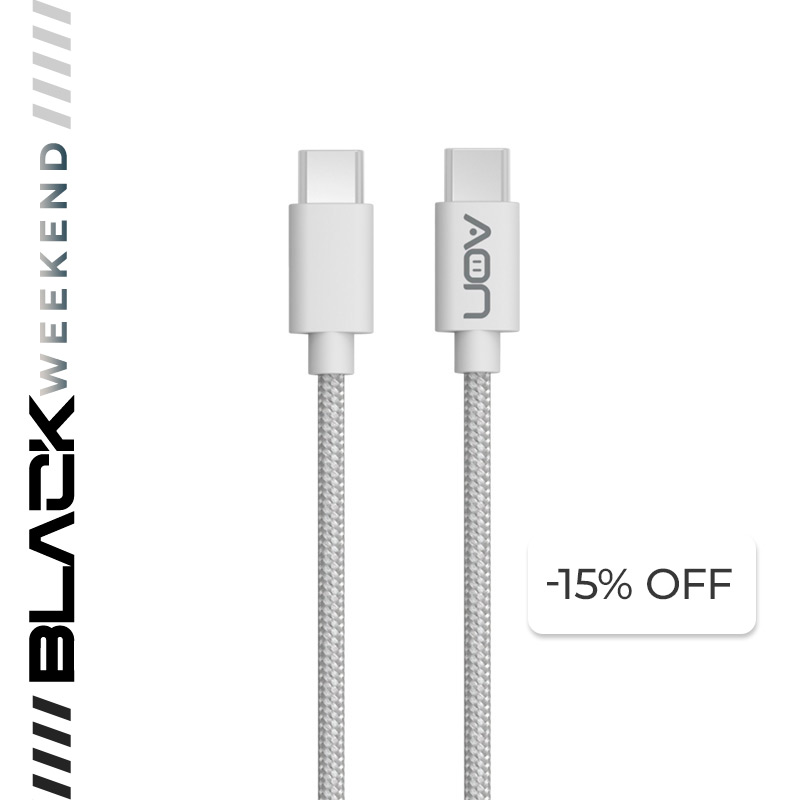 Cable USB-C a USB-C AON AO-CB-5001 3.5 Metros Blanco