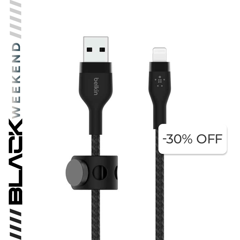 Cable USB a Lightning Belkin BoostCharge Pro Flex 1 Metro Negro