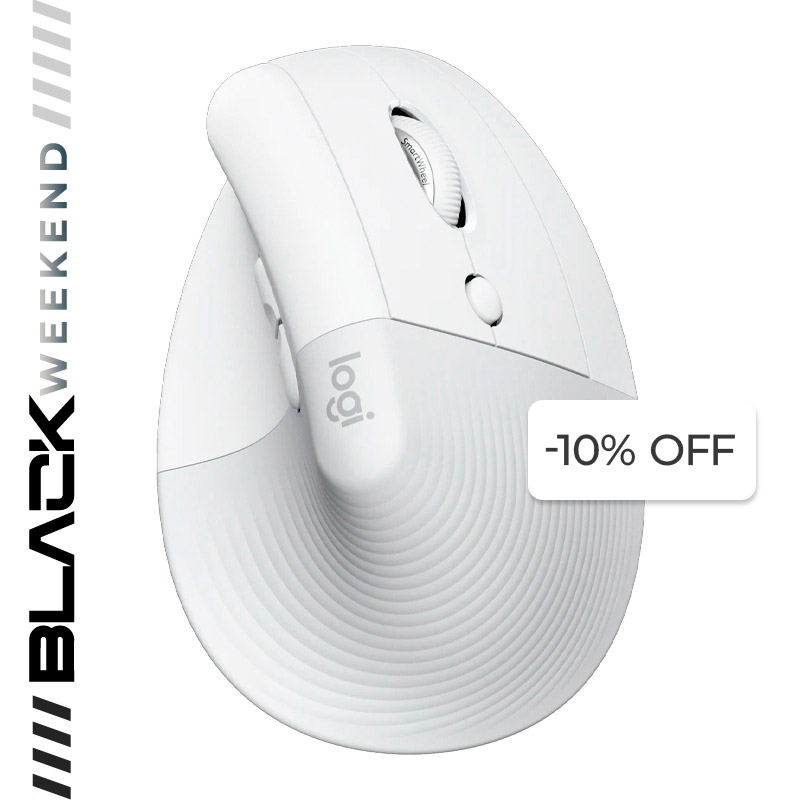 Mouse Logitech LIFT Ergonómico Inalámbrico Bluetooth + USB 4000DPI Blanco