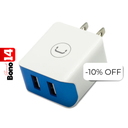 Cargador de Pared UnnoTekno PD20W Dual USB-A  20W​​ Blanco/Azul