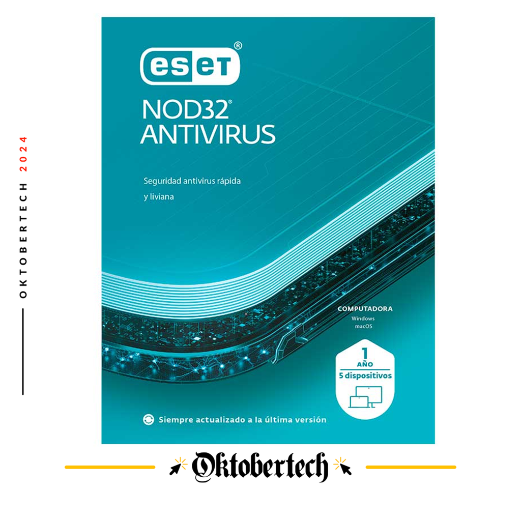 Licencia ESET NOD32 Antivirus Para 5PC 1Año ***FISICA***