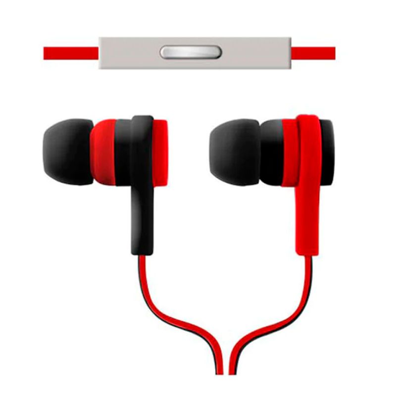 Audífonos Argom 3.5mm In-ear Ultimate Sound Effects con Micrófono Rojo