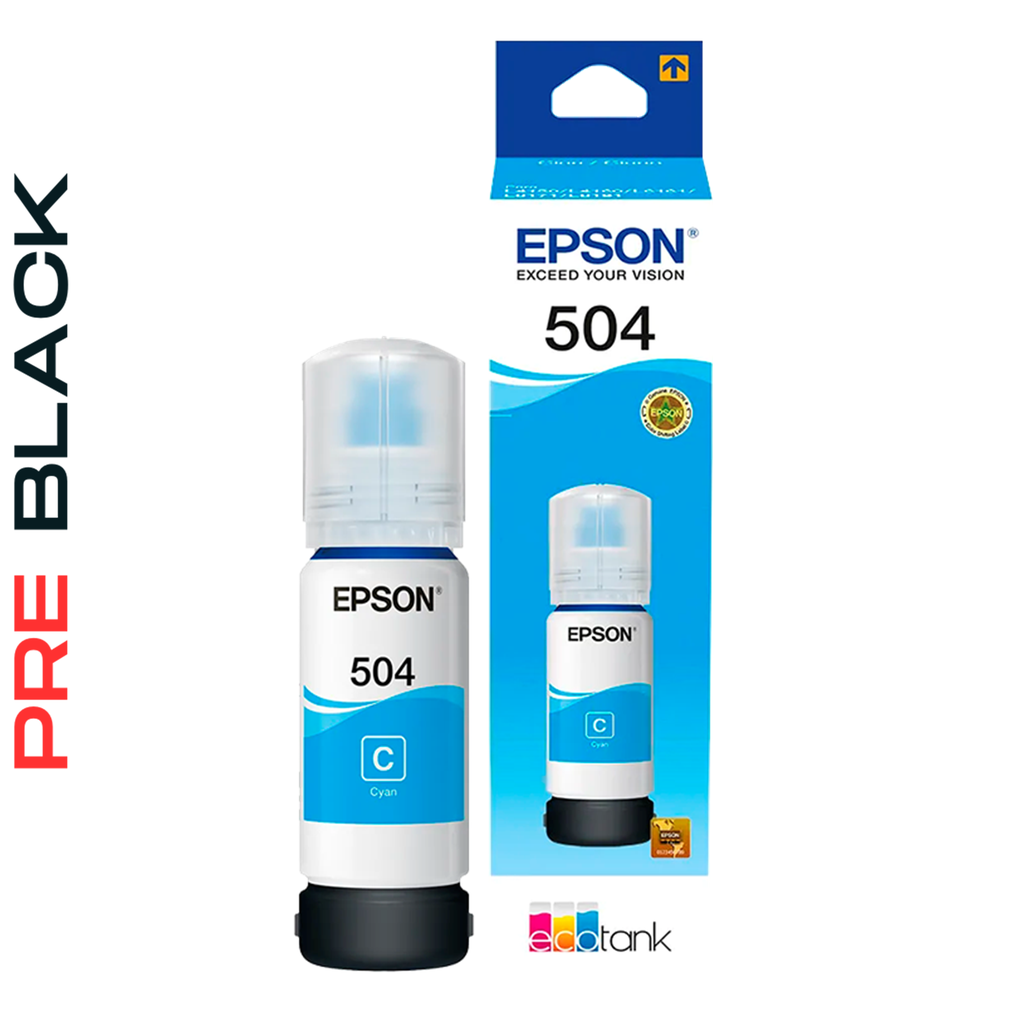 Botella de Tinta Epson T504 Cian 70ml